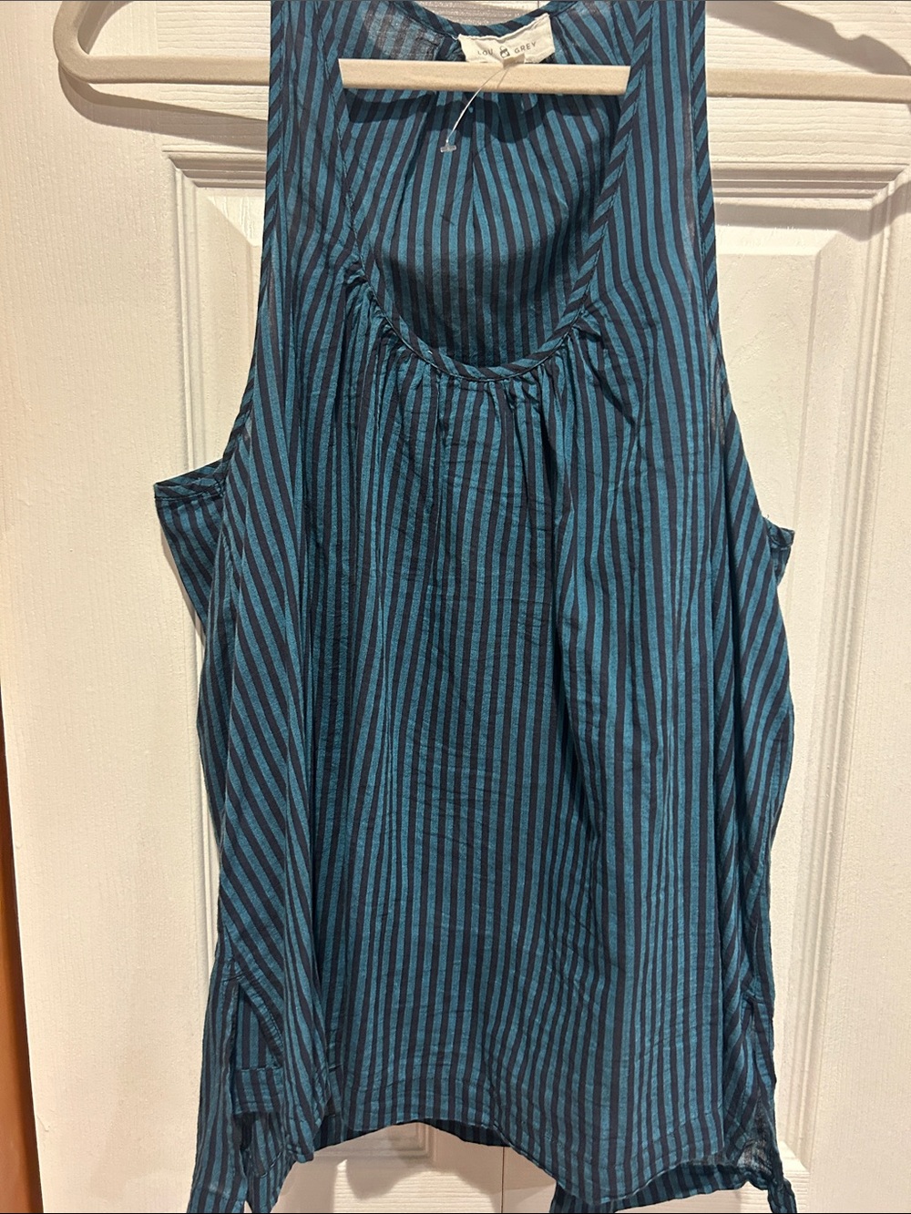 Lou & Grey Teal and Navy Striped Sleeveless Tank